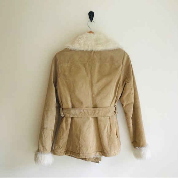 Women’s Wilson Tan Leather Fur Lined Jacket Size Small - Picture 8 of 8